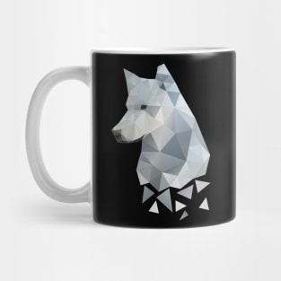 Dramabite Low-poly polygon grey wolf geometric minimal illustration Mug